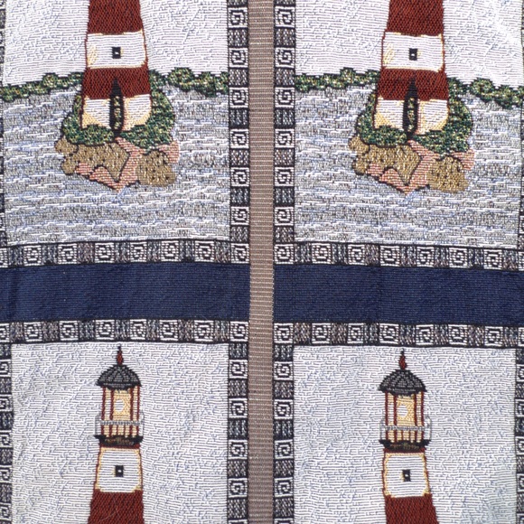 Vintage Nautical Lighthouse Tapestry Work Coat - Picture 4 of 7